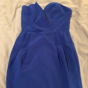 Strapless pointed heart shaped mini dress